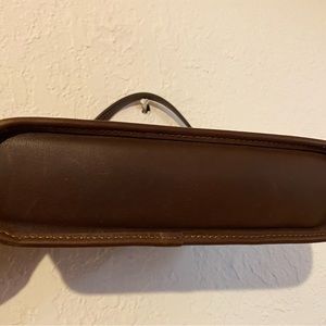 Hand Crafted Coach Mini Handbag Leather and Tweed combo.